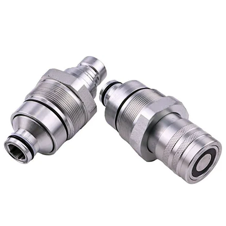 Male & Female Flat Face Coupler Kit 7246799 7246802 for Bobcat T140 T180 T190 T200 T250 T300 T320 T450 - KUDUPARTS