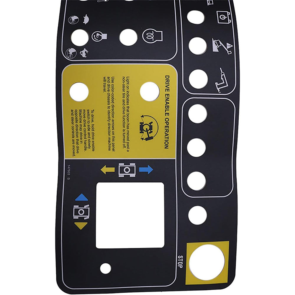 Platform Control Panel Decal 147603GT 147603 for Genie Boom Lift S-60 S-65 S-80 S-85