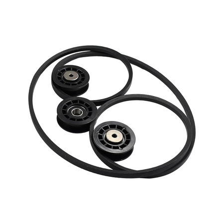 Pulley & Belt Kit for Husqvarna HU 625 700 725 800 L 221 Include 581904001 ×2, 587969201, 580364609 - KUDUPARTS