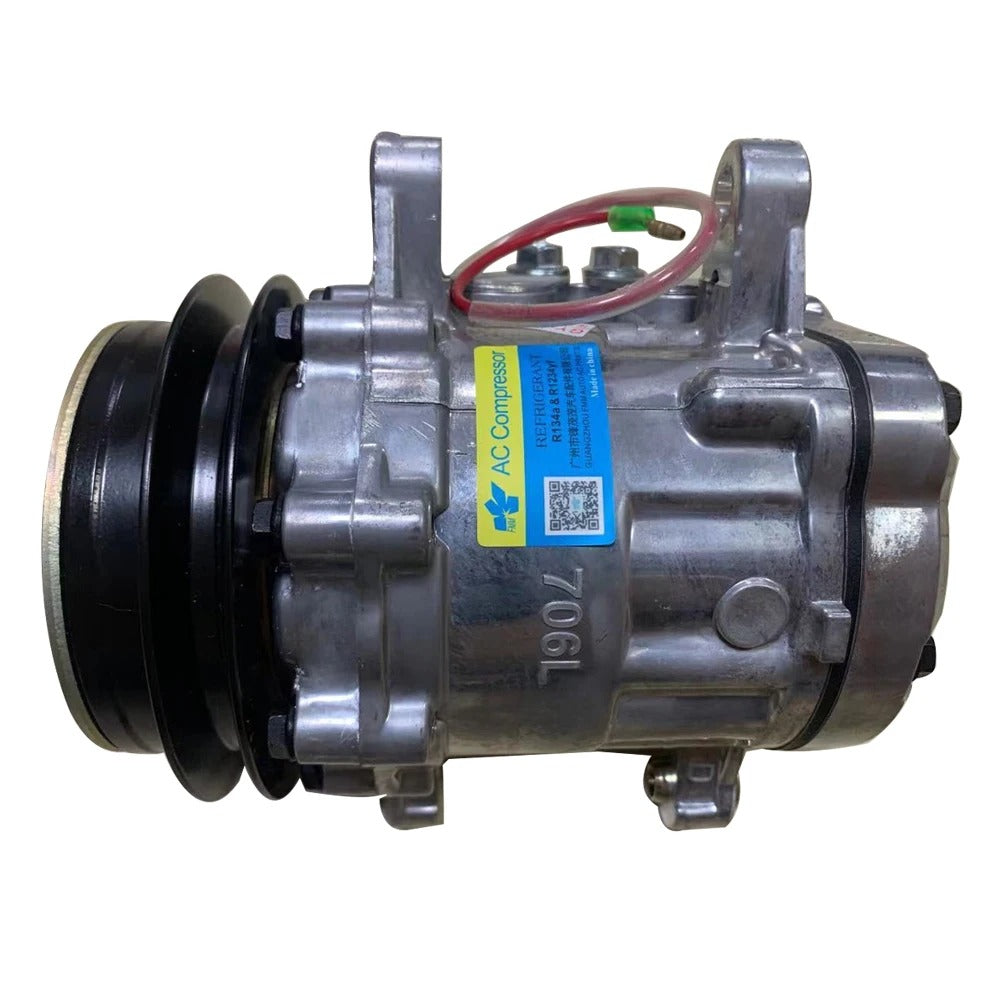 SD7B10 12V A/C Compressor 172B11-18100 for Yanmar Excavator VIO80 VIO82 VIO33 SV100-2B SV100-2A VIO80-1A - KUDUPARTS