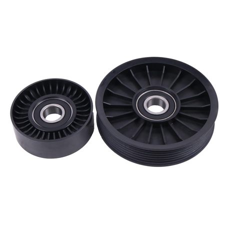 Serpentine Belt Idler Pulley Set 864625T 807757T for Mercruiser V6 V8 Engine - KUDUPARTS