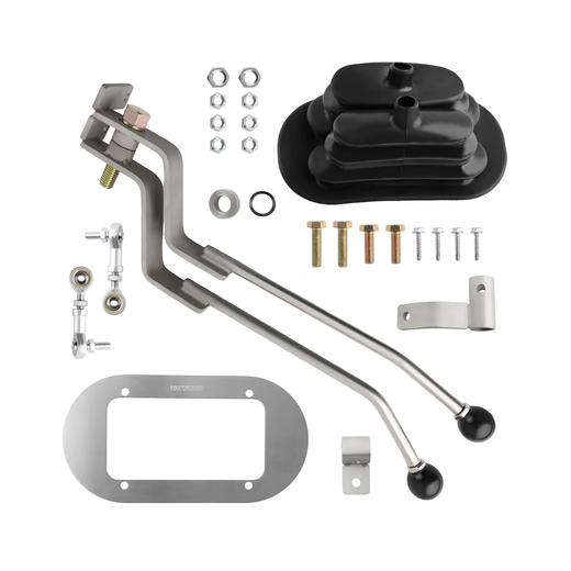 Stainless Twin-Stick Shifter With Boot NP205GM8 for GM NP205 8-Bolt Transfer Case - KUDUPARTS