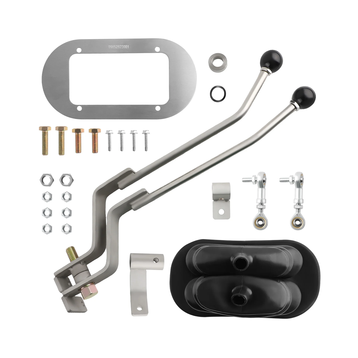 Stainless Twin-Stick Shifter With Boot NP205GM8 for GM NP205 8-Bolt Transfer Case - KUDUPARTS