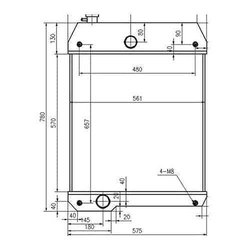 Water Tank Radiator 140-3634 with Support Compatible with Caterpillar CAT 416C 416D 420D 424D 426C 428C 428D 430D 432D 436C 438C 438D 442D - KUDUPARTS