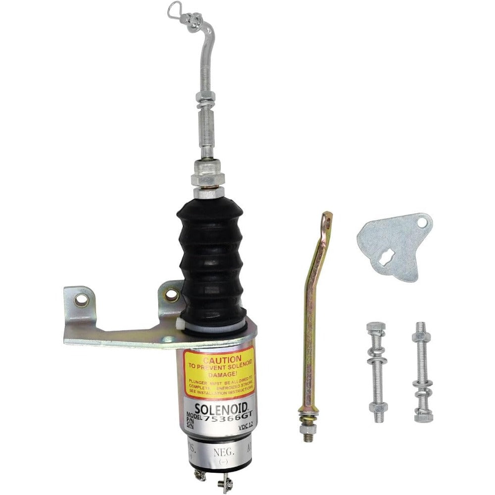 12V Shutdown Solenoid 75366GT for Deutz Engine F4L913 Genie Boom Lift S-80 S-85 S-100 S-105 S-120 S-125 Z-80-60 - KUDUPARTS