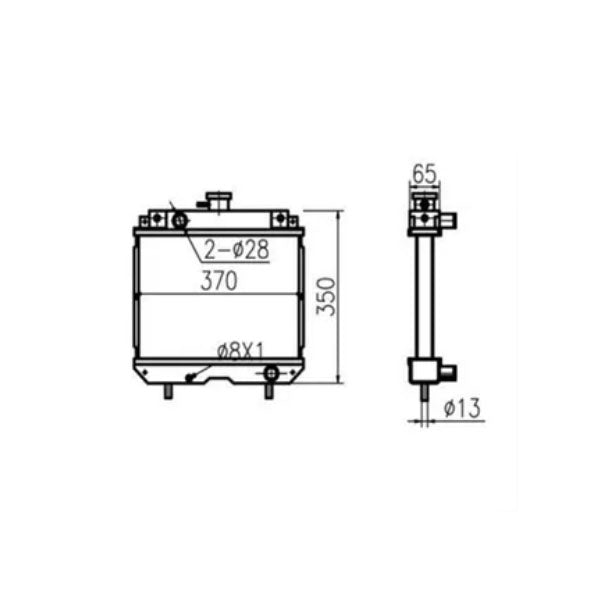 For Kubota TCM Water Tank Radiator Core ASS'Y - KUDUPARTS