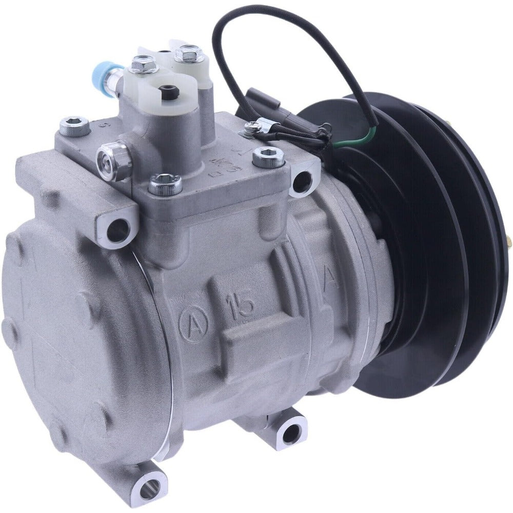 10PA15C A/C Compressor 4333459 for Hitachi EX220-3 EX220-5 EX230-5 EX270-5 EX300-3 EX300-5 EX400-3 EX400-5 EX550 EX700 - KUDUPARTS