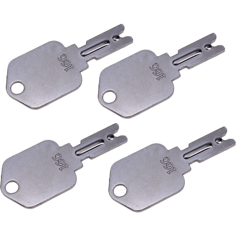 4 Pcs For Clark Crown Gradall Gehl Hyster Komatsu Yale #166 Forklift Ignition Key - KUDUPARTS