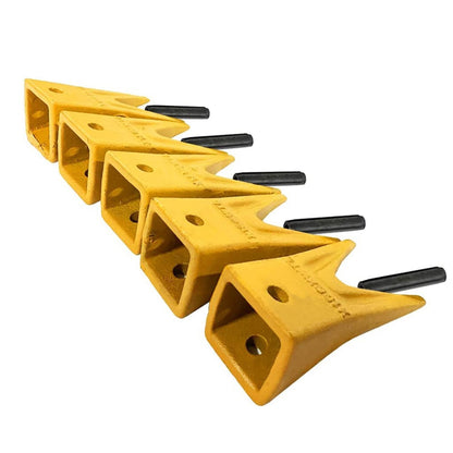 Lot de 5 dents de godet Twin Tiger X156WT et goupille longue 156LPN pour mini-pelle et chargeuse compacte Hensley 156