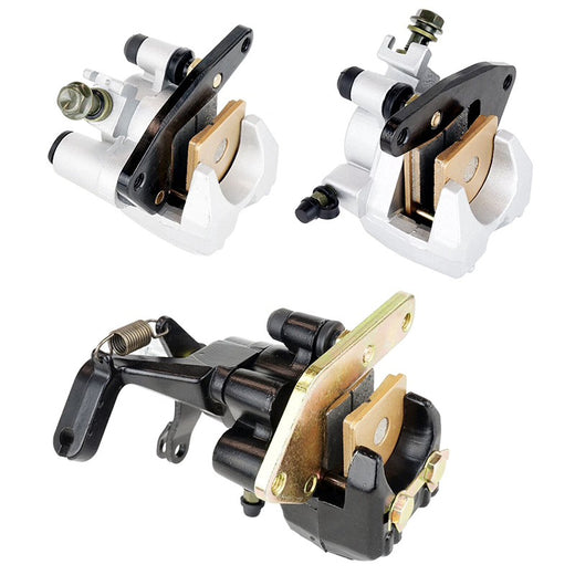 Front and Rear Brake Caliper With Pads for Yamaha Wolverine 350 YFM350 FX 1995-2005 - KUDUPARTS