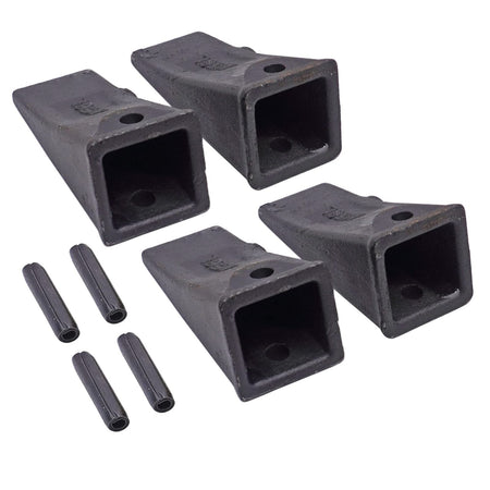 5 Pack X156L Bucket Tooth with 156LPN Roll Pin Dirt Bucket Tooth for Skid Steer and Mini Excavators 156 TX156 6716001 1914210182 - KUDUPARTS