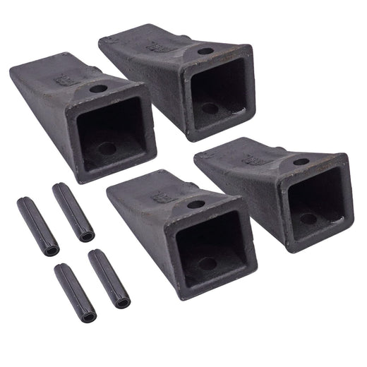 5 Pack X156L Bucket Tooth with 156LPN Roll Pin Dirt Bucket Tooth for Skid Steer and Mini Excavators 156 TX156 6716001 1914210182 - KUDUPARTS