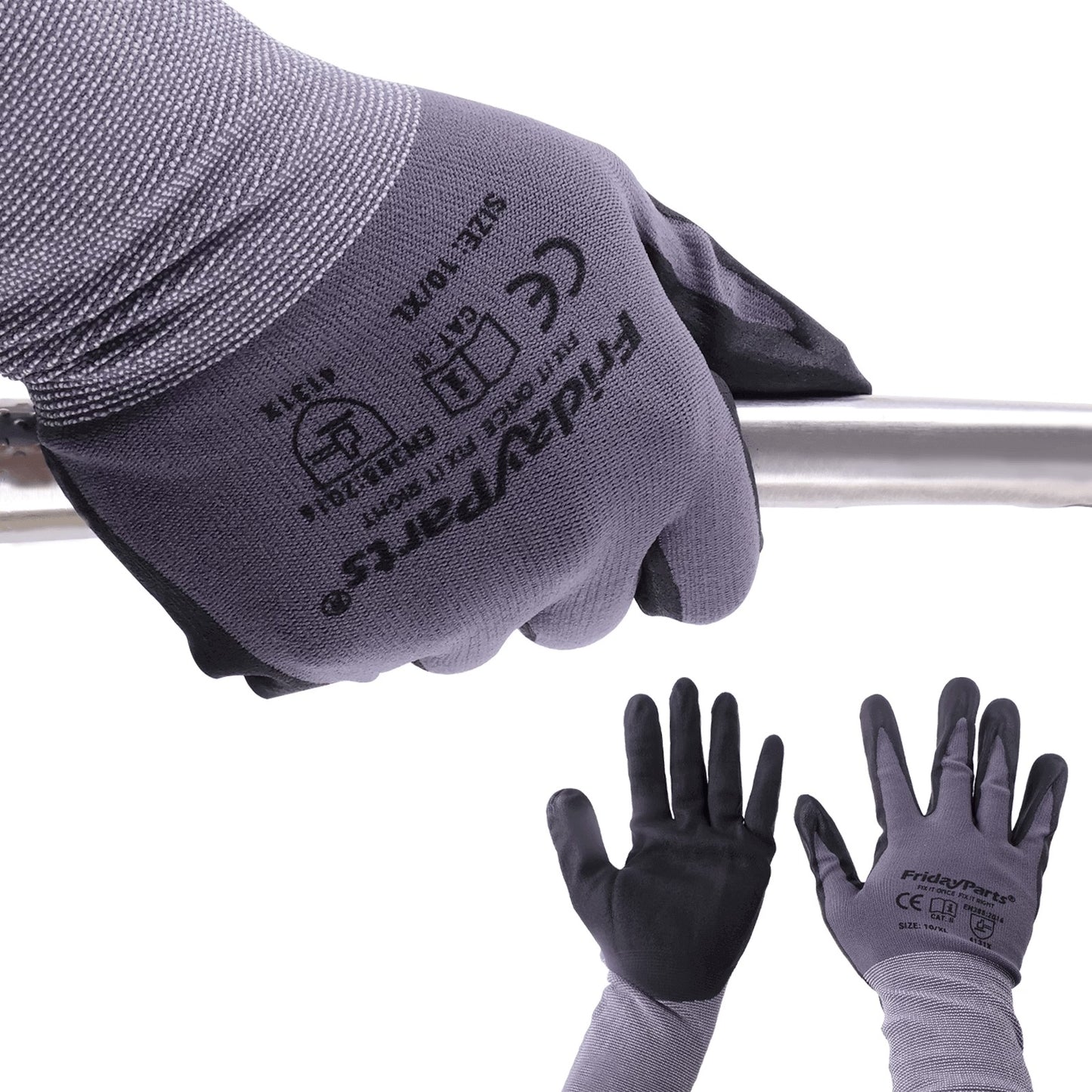 Safety Work Gloves with Nitrile Coated Micro-Foam Grip on Palm Fingers Cut Resistance and Touchscreen