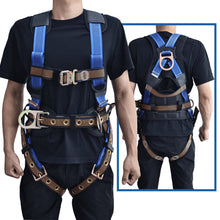 5 Point Full Body Safety Harness and Shock Absorbing Lanyard Set Fall Protection Kit ANSI Certified for Roof Work Rescue and Industrial Use - KUDUPARTS