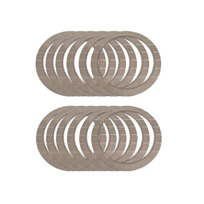 Lot de 12 disques de friction VOE15173187 pour chargeuse sur pneus Volvo L350F et L350H. Référence de remplacement : 15173187, VOE 15173187, VOE15173187. Application : Compatible avec les chargeuses sur pneus Volvo L350F et L350H.