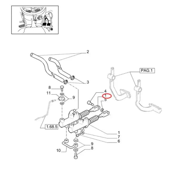 Brake Master Cylinder 87343615 for CASE IH Tractor JX70U JX80U JX90U JX100U MXM120 MXM130 MXM140 MXM155