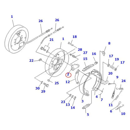 Wheel Cylinder 3BB-30-31121 for Komatsu Forklift FB25EX-11 FB20HB FB25EXF-8 FB25EXGF-10 FB25EXGF-8 FB25HB-11