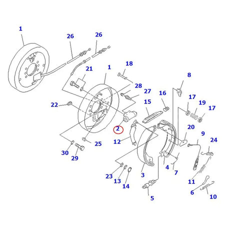 Wheel Cylinder 3BB-30-31121 for Komatsu Forklift FB25EX-11 FB20HB FB25EXF-8 FB25EXGF-10 FB25EXGF-8 FB25HB-11 - KUDUPARTS