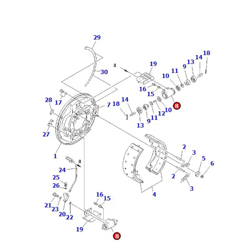 Wheel Cylinder 3FE-30-21200 for Komatsu Forklift FD115-8 FD115-7 FD100-8 FD100-7 EX50