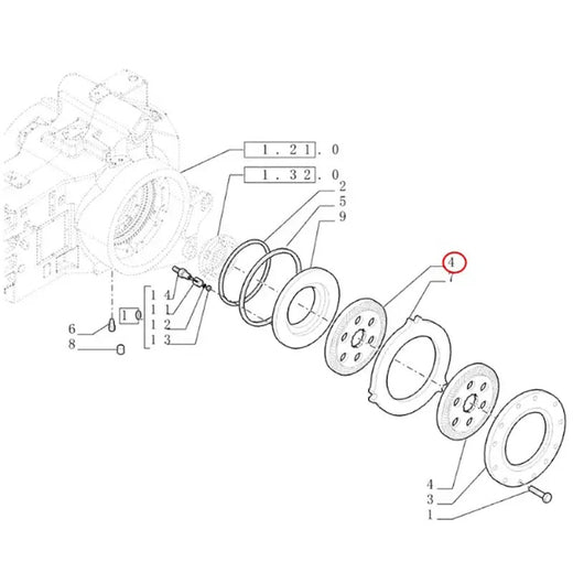 Brake Disc 47126358 for New Holland Tractor T7030 T7040 T7050 T7060 TM175 TM190 - KUDUPARTS