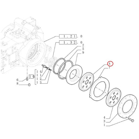 Brake Disc 47126358 for CASE Tractor MXM175 MXM190 PUMA 165 PUMA 180 PUMA 195 PUMA 210 PUMA 225 - KUDUPARTS