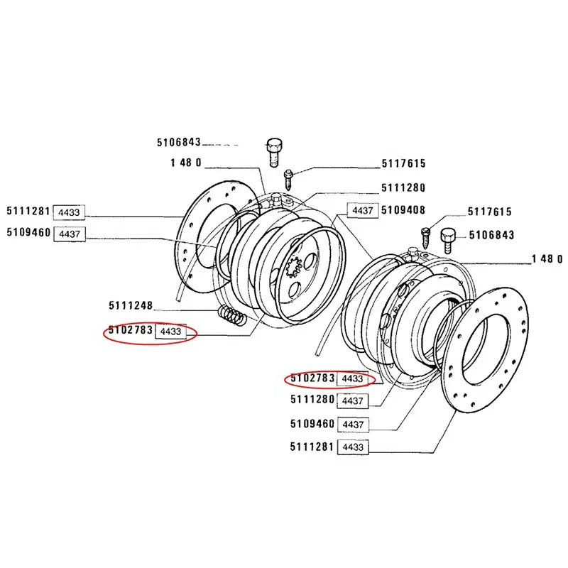 Brake Disc 5102783 for New Holland Tractor 115-90 130-90 DT 140-90 140-90 DT 160-90 160-90 DT 180-90 180-90 DT - KUDUPARTS