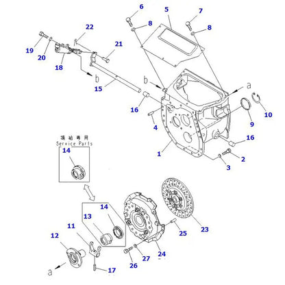 Slave Cylinder 3EB-10-31170 for Komatsu Forklift FD18-16 FD30H-12 FD30J-12 FG15H-16 FG30H-12
