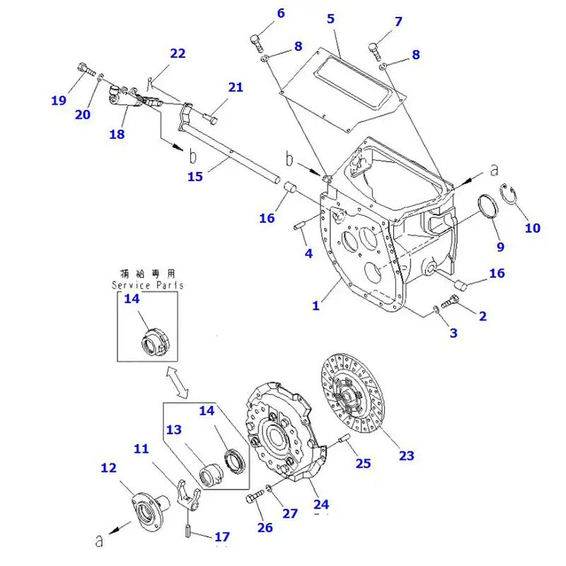 Slave Cylinder 3EB-10-31170 for Komatsu Forklift FD18-16 FD30H-12 FD30J-12 FG15H-16 FG30H-12 - KUDUPARTS