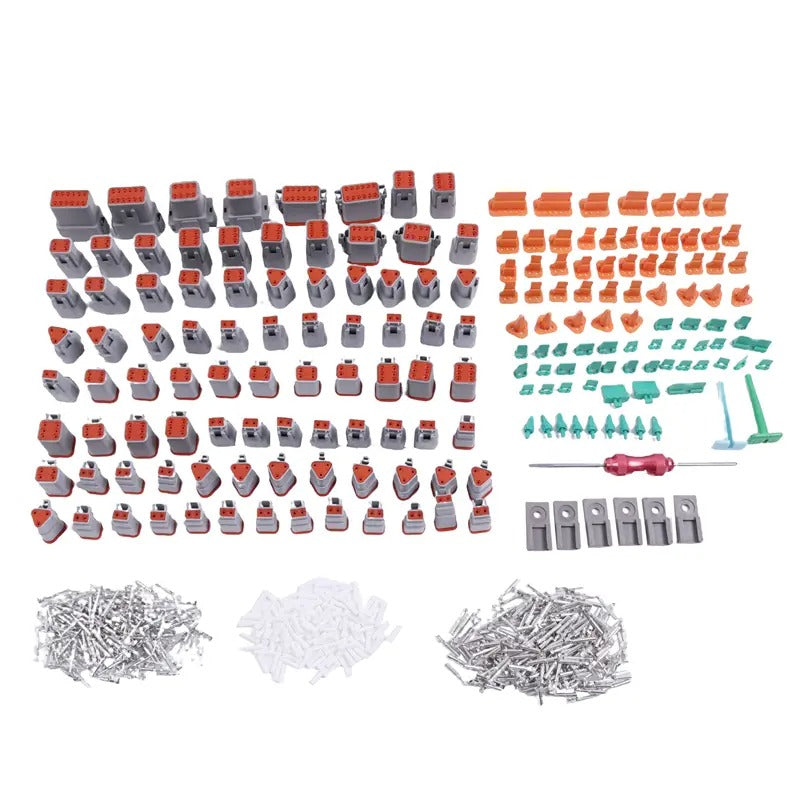 Kit de 800 connecteurs Deutsch DT estampillés pour fils de calibre 14, 16, 18 et 20.