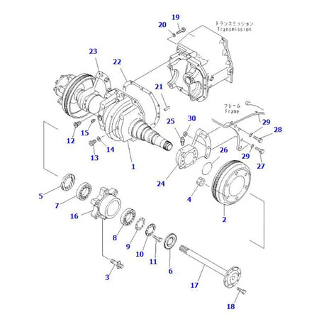 Drum Brake 3EB-21-25310 for Komatsu Forklift FD30H-12 FD30-14 FD28/30-12 FD30H-14 FD28/30 - KUDUPARTS