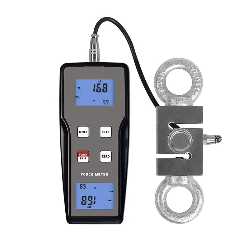 FM-204-1000K 9800N 1000kgf 2200Lbf Digital Force Gauge Push Pull Gauge Dynamometer with External Load Cell Sensor, Peak Track Mode, 0.5% Accuracy