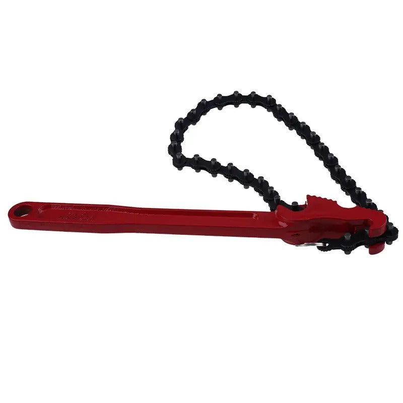 12 Inch Heavy Duty Reversible Chain Wrench for 1.5" to 6" Diameter Adjustable Oil Fuel Filter Chain Wrench Pipe Fittings Tools Spanner