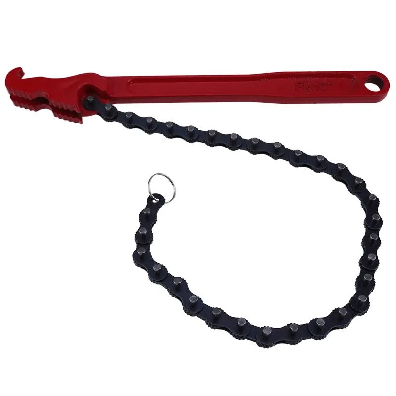 12 Inch Heavy Duty Reversible Chain Wrench for 1.5" to 6" Diameter Adjustable Oil Fuel Filter Chain Wrench Pipe Fittings Tools Spanner