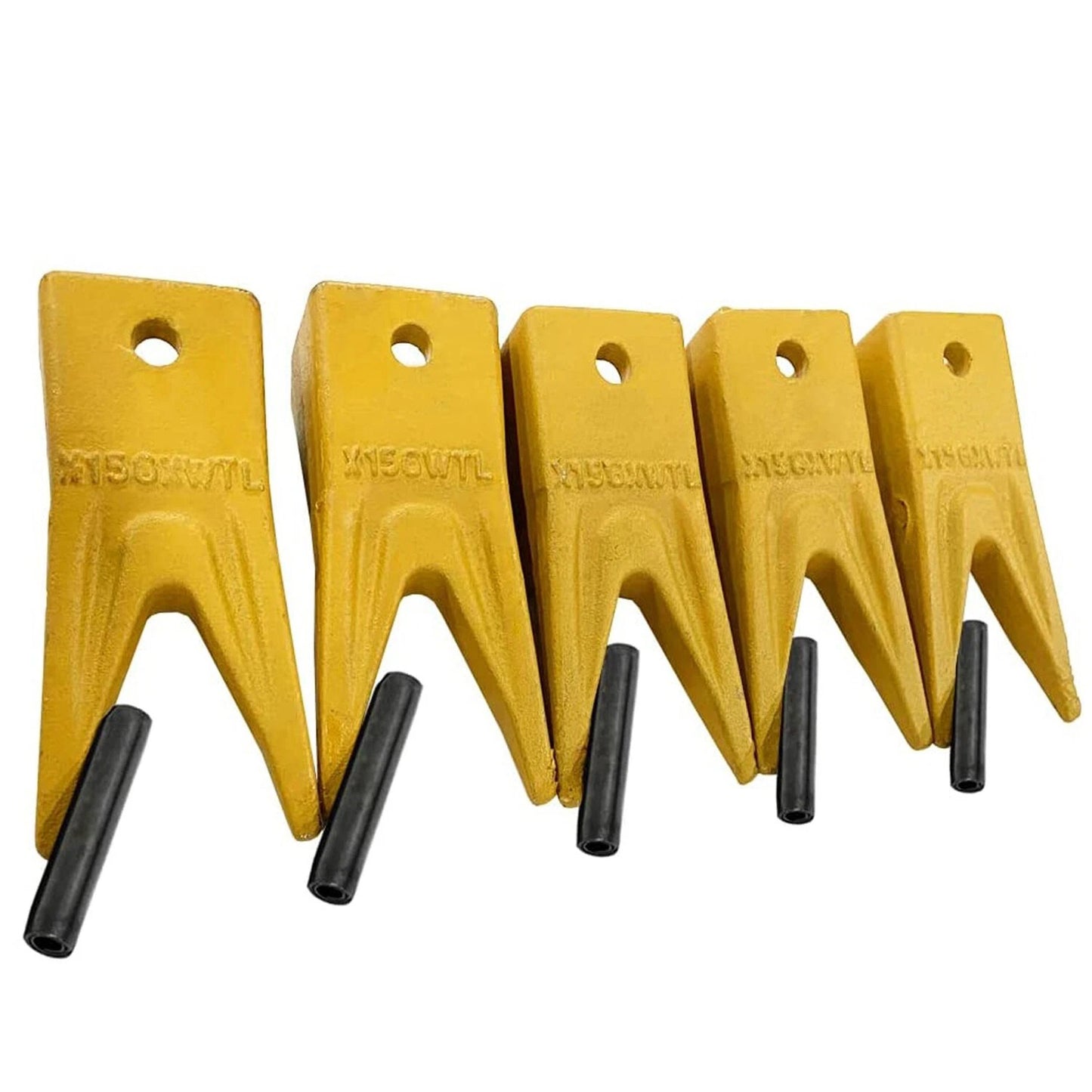 Lot de 5 dents de godet Twin Tiger X156WT et goupille longue 156LPN pour mini-pelle et chargeuse compacte Hensley 156