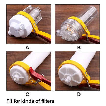 6.3" (160mm) Capacity Multi-Purpose Belt Strap Wrench 23" (585mm) Length Adjustable Strap and 12" (300mm) Steel Handle