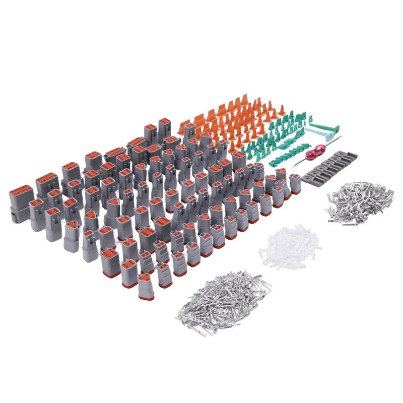 Kit de 800 connecteurs Deutsch DT estampillés pour fils de calibre 14, 16, 18 et 20.