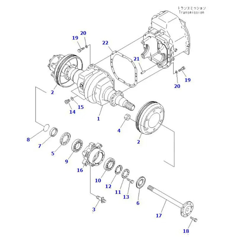 Brake Drum 3EB-21-42230 for Komatsu Forklift BX50 FD20/25-15 FD30-15 FD30-17 FG20/25-15 FG30-16 FG30H-15 - KUDUPARTS