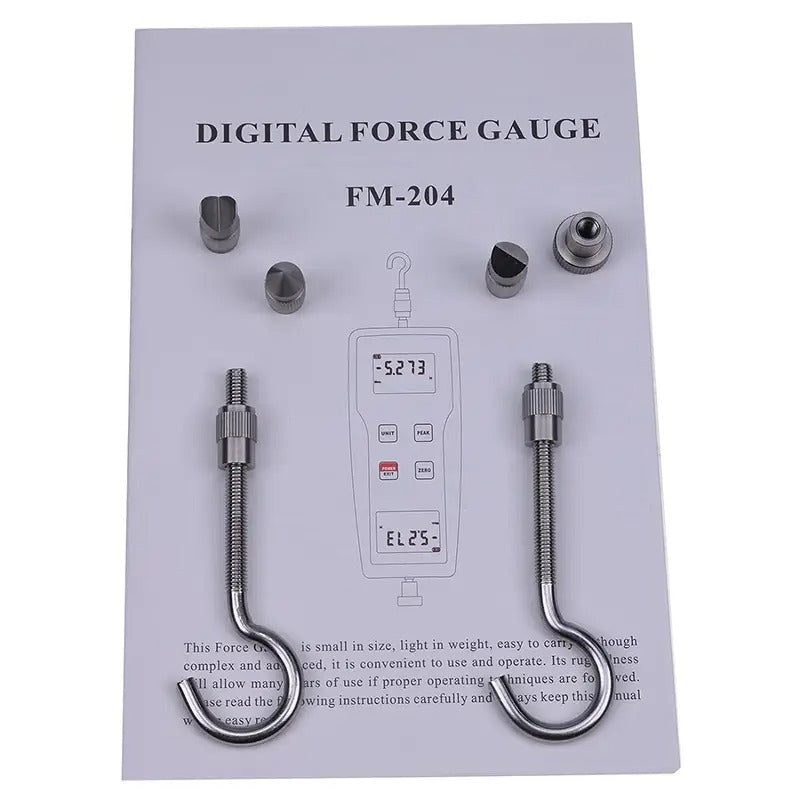 FM-204-100K 980N 100kgf 220Lbf Digital Force Gauge Push Pull Gauge Dynamometer Peak Track Mode 0.5% Accuracy
