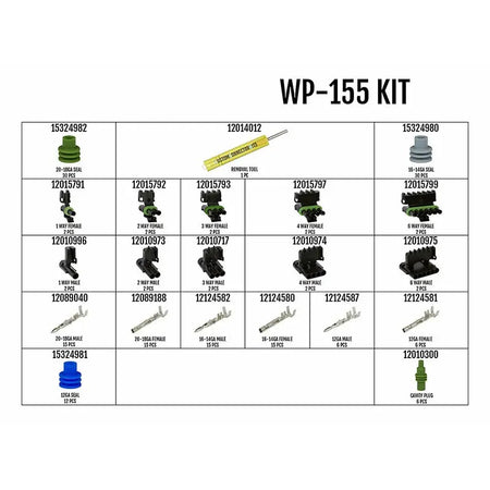 WP-155 - Pro Weather Pack Connector Kit w/ T-18 Crimp Tool - KUDUPARTS