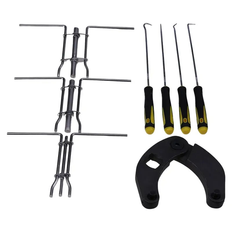 Adjustable Gland Nut Wrench 1266 & Hydraulic Cylinder Piston Rod Seal U-cup Installation Tool Kit Set J05321 for Most Farm and Construction Equipment