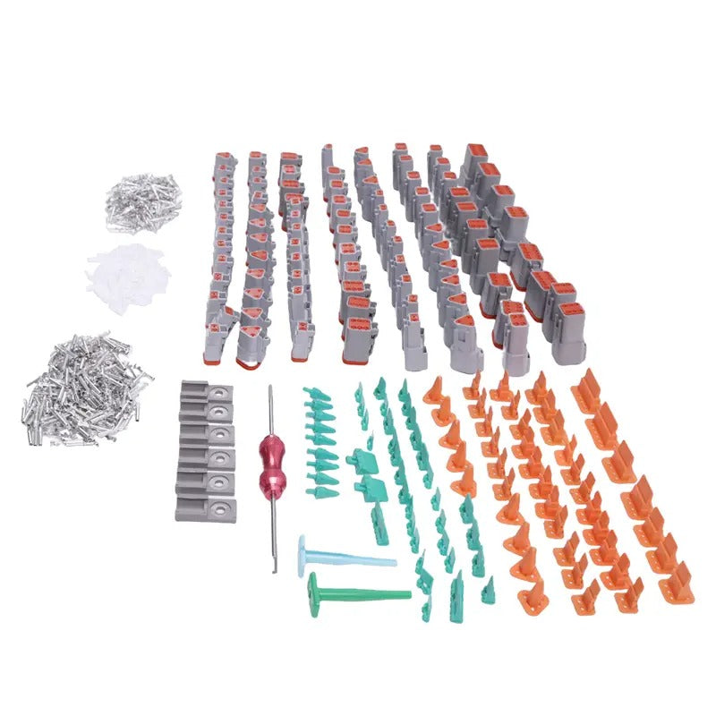 Kit de 800 connecteurs Deutsch DT estampillés pour fils de calibre 14, 16, 18 et 20.