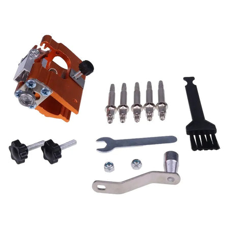Portable Upgraded Manual Electric Sharpening Jig Set with Glove Brush Head Grinding Head for All Electric Saw Chain - KUDUPARTS
