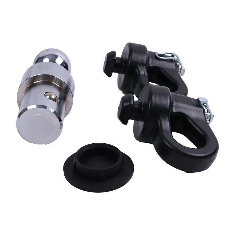 Puck System 2-5/16" Gooseneck Ball & Safety Chain Kit 60692 for Ford F-250 F-350 F-450 Chevrolet Silverado GMC Sierra Nissan Titan XD - KUDUPARTS