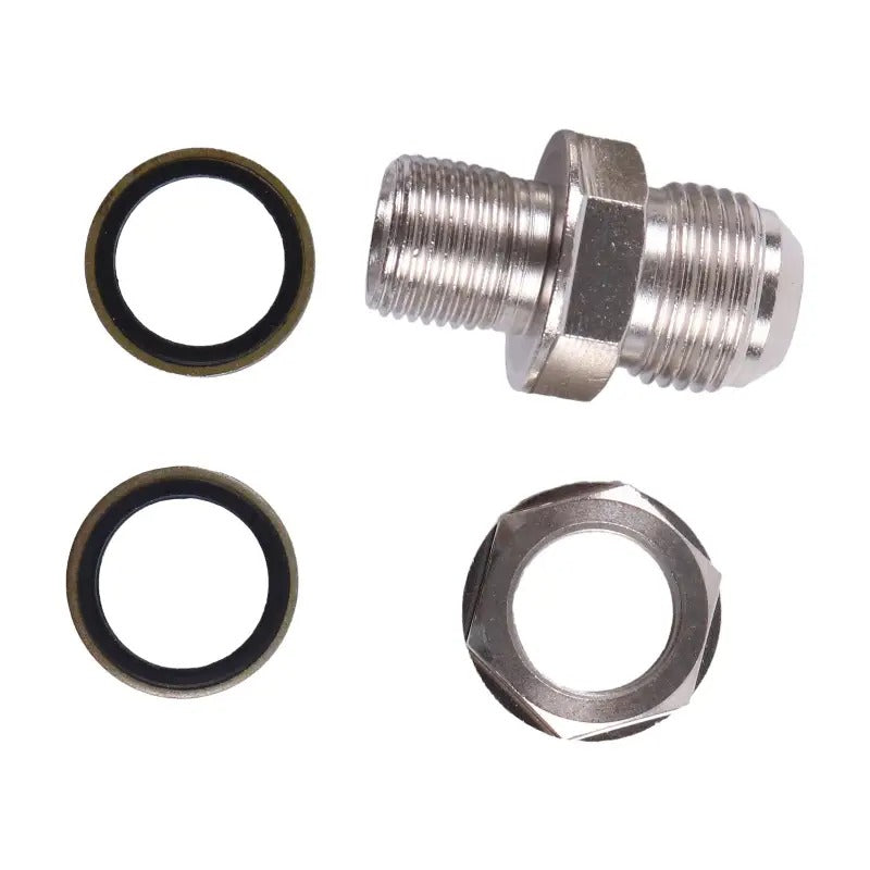 Aftermarket Kinugawa Turbo Oil Pan Return Drain Plug Adapter Fitting 10AN No Welding Steel - KUDUPARTS