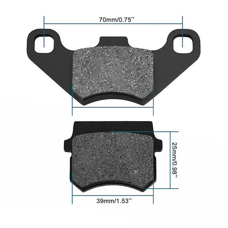 2 PCS Rear Disc Brake Pad for Go Kart Quad Bikes Dune Buggy 4 Wheeler 50cc 70cc 90cc 110cc 125cc ATV - KUDUPARTS