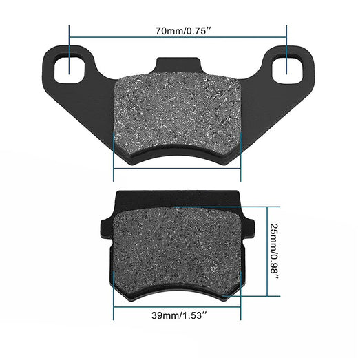 2 PCS Rear Disc Brake Pad for Go Kart Quad Bikes Dune Buggy 4 Wheeler 50cc 70cc 90cc 110cc 125cc ATV - KUDUPARTS