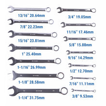 14 Pieces SAE Combination Wrench Set (3/8" to 1-1/4") with Roll-Up Storage Pouch