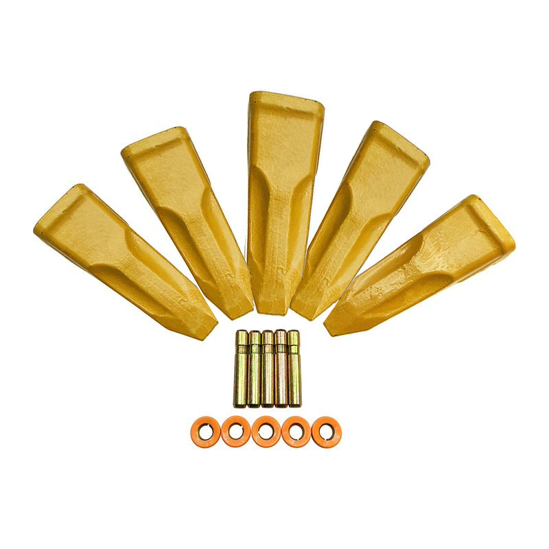 5 Pieces Teeth with Pin & Keeper 1U3252 9J2258 8E6259 8E6258 for Caterpillar CAT Digging & Trenching Buckets - KUDUPARTS