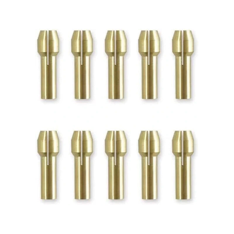 10 Pieces 1/8 In Brass Rotary Tool Collet 42-77-0400 for Milwaukee Cordless Grinding Machine 2460-20 - KUDUPARTS