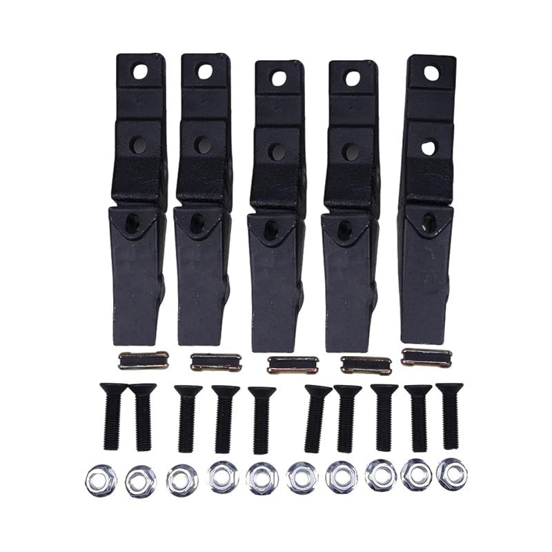 5 Pieces Bolt-On Shanks Teeth & Pins Assembly 6737322 for Many Bobcat Skid Steer Buckets